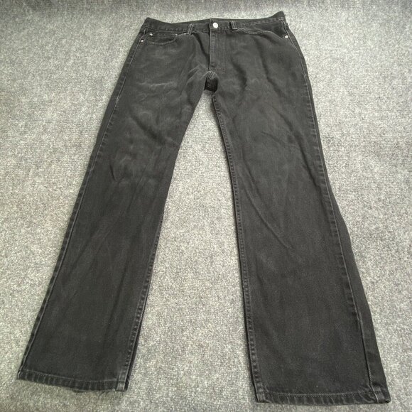 Vtg Levi’s 505 Jeans Men’s‎ 36x32 Black Straight Leg Regular Fit Y2K Distressed - Picture 1 of 15